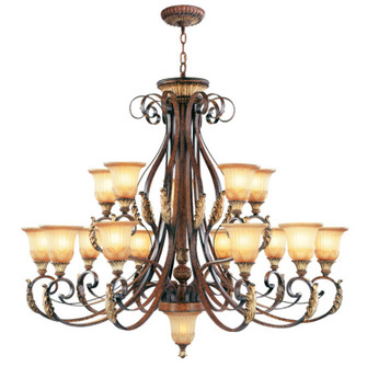 Villa Verona 16 Light Chandelier in Hand Applied Verona Bronze w/ Aged Gold Leafs (107|8568-63)