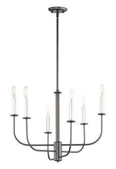 Wesley Six Light Chandelier in Black / Satin Nickel (16|10326BKSN)