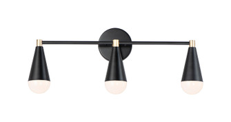 Lovell Three Light Bath Vanity in Black / Satin Brass (16|11263BKSBR)