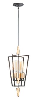 Wings Four Light Pendant in Black / Satin Brass (16|11654BKSBR)