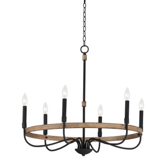 Franklin Six Light Chandelier in Driftwood / Black (16|14446DWBK)