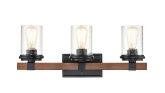 Taos Three Light Vanity in Matte Black/Wood Grain (59|3803-MB/WG)