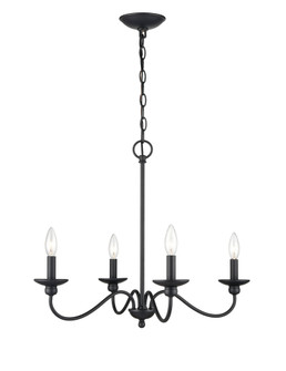 Delvona Four Light Chandelier in Matte Black (59|4384-MB)