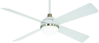 Orb 54'' Ceiling Fan in Flat White With Brushed Nickel (15|F623L-WHF/BN)