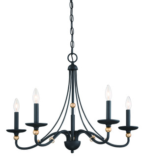 Westchester County Five Light Chandelier in Sand Coal w/Skyline Gold Leaf (7|1045-677)