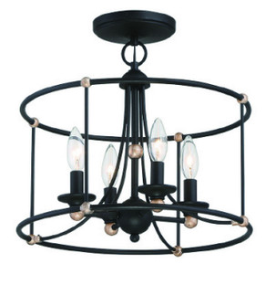 Westchester County Four Light Semi Flush Mount in Sand Coal w/Skyline Gold Leaf (7|1049-677)