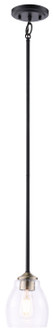 Winsley One Light Pendant in Coal w/Stained Brass (7|2430-878)