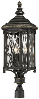 Bexley Manor Four Light Post Mount in Coal W/Gold Highlights (7|9326-585)