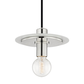 Milo One Light Pendant in Polished Nickel/White (428|H137701S-PN/WH)