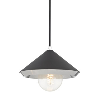 Marnie One Light Pendant in Polished Nickel/Black (428|H139701L-PN/BK)