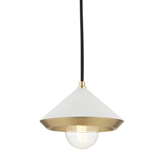 Marnie One Light Pendant in Aged Brass/Soft Off White (428|H139701S-AGB/WH)