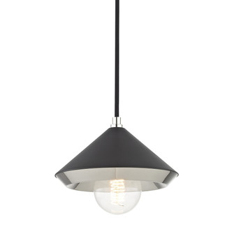 Marnie One Light Pendant in Polished Nickel/Black (428|H139701S-PN/BK)