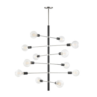 Astrid 12 Light Chandelier in Polished Nickel/Black (428|H178812-PN/BK)