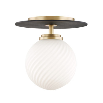 Ellis LED Semi Flush Mount in Aged Brass/Black (428|H200501S-AGB/BK)