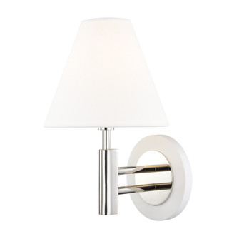 Robbie One Light Wall Sconce in Polished Nickel/White (428|H264101-PN/WH)