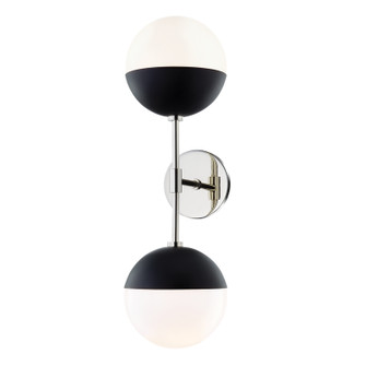 Renee Two Light Wall Sconce in Polished Nickel/Black (428|H344102A-PN/BK)