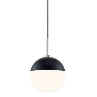 Renee One Light Pendant in Polished Nickel/Black (428|H344701-PN/BK)