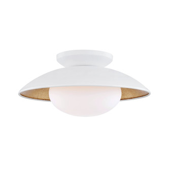 Cadence One Light Semi Flush Mount in White Lustro/Gold Leaf Combo (428|H368601M-WH/GL)