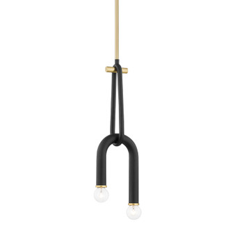 Whit Two Light Pendant in Aged Brass/Black (428|H382702-AGB/BK)