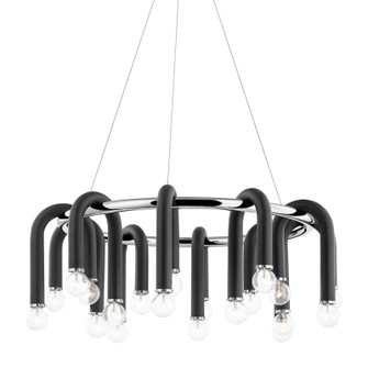 Whit 20 Light Chandelier in Polished Nickel/Black (428|H382820-PN/BK)