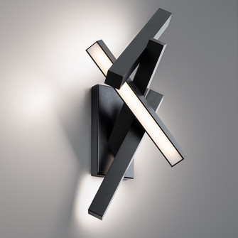 Chaos LED Outdoor Wall Sconce in Black (281|WS-W64824-BK)