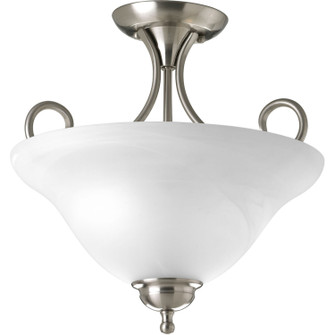 Bell Glass - Alabaster Two Light Flush Mount in Brushed Nickel (54|P3460-09)