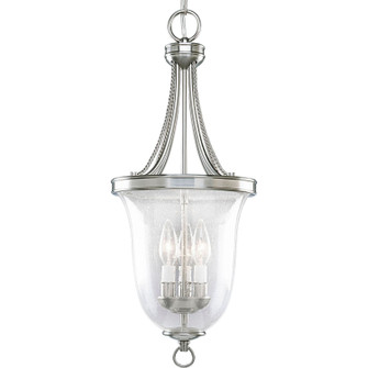 Seeded Glass Three Light Foyer Pendant in Brushed Nickel (54|P3753-09)