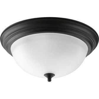 Dome Glass - Alabaster Three Light Flush Mount in Forged Black (54|P3926-80)