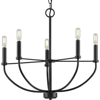 Leyden Five Light Chandelier in Matte Black (54|P400202-031)