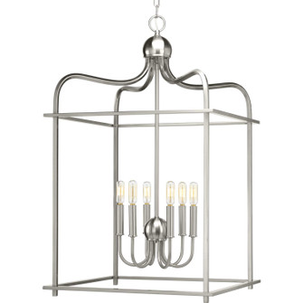 Assembly Hall Six Light Foyer Pendant in Brushed Nickel (54|P500037-009)
