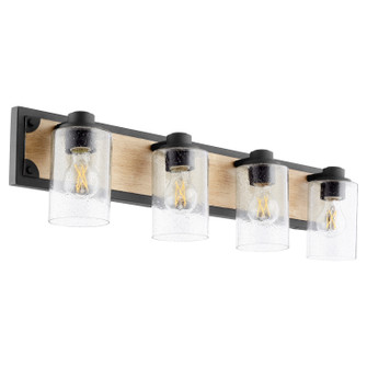 5143 Corner Detail Brackets Four Light Vanity in Textured Black w/ Driftwood finish (19|5143-4-69)