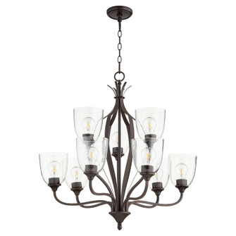 Jardin Nine Light Chandelier in Oiled Bronze w/ Clear/Seeded (19|6127-9-286)