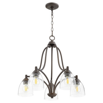 Barkley Five Light Chandelier in Oiled Bronze|Clear Seeded (19|6369-5-286)