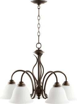 Spencer Five Light Chandelier in Oiled Bronze w/ Satin Opal (19|6410-5-186)