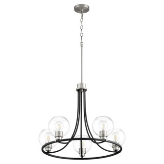 Clarion Five Light Chandelier in Textured Black w/ Satin Nickel (19|672-5-6965)