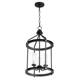 Empire Three Light Entry Pendant in Textured Black|Aged Brass (19|829-3-6980)