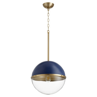 Sphere Pendants One Light Pendant in Blue w/ Aged Brass (19|83-12-3280)