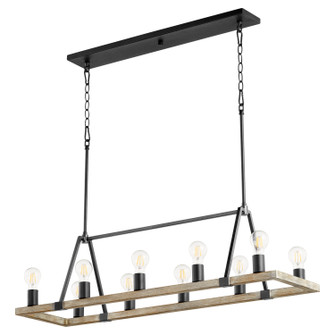 Paxton Ten Light Chandelier in Textured Black w/ Weathered Oak Finish (19|84-10-6941)