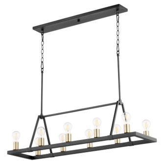 Paxton Ten Light Chandelier in Textured Black w/ Aged Brass (19|84-10-6980)