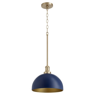 876 Dome Pendants One Light Pendant in Blue w/ Aged Brass (19|876-3280)