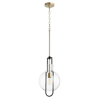 Textured Glass Pendants One Light Pendant in Textured Black w/ Aged Brass (19|89-10-6980)
