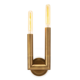 Wolfe Two Light Wall Sconce in Natural Brass (400|15-1146NB)