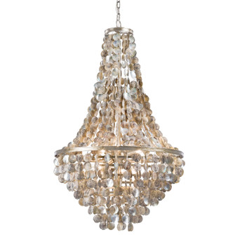 Capri Six Light Chandelier in Ambered Silver Leaf (400|16-1043)