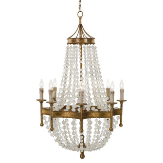 Frosted Eight Light Chandelier in Antique Gold (400|16-1056)