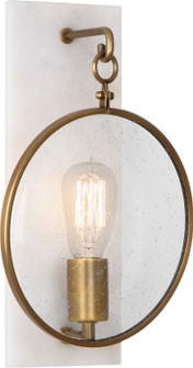 Fineas One Light Wall Sconce in Aged Brass w/Alabaster Stone (165|1518)