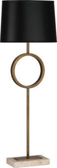 Logan One Light Table Lamp in Aged Brass w/Travertine Stone RHBN (165|2257B)