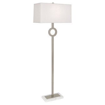 Oculus One Light Floor Lamp in Antique Silver w/ White Marble (165|S406)