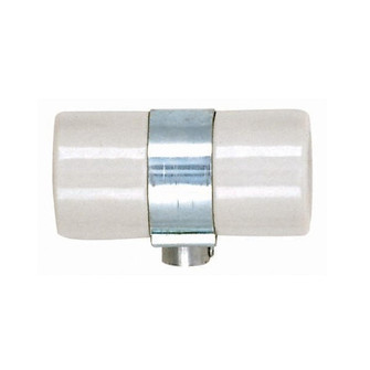 Twin Porcelain Socket With Flange Bushing Cap in Glazed White (230|80-1226)