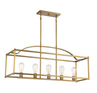 Palladian Five Light Linear Chandelier in Warm Brass (51|1-190-5-322)