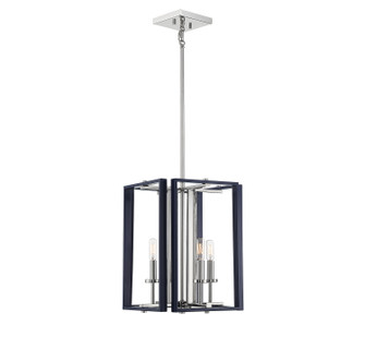 Champlin Four Light Pendant in Navy with Polished Nickel Accents (51|3-8881-4-174)